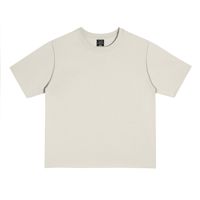 T-shirt Minimaliste Col Rond Épaules Tombantes Couleur Unie 250g Grammage Lourd Sans Étiquette OEM ODM pour Couples