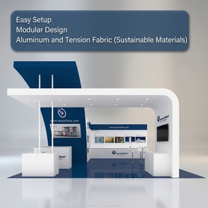 Stand <span class=keywords><strong>d</strong></span>'exposition modulaire portable en aluminium 20x20, <span class=keywords><strong>couleur</strong></span> personnalisable, durable, avec système de fixation rapide, réutilisable pour salons professionnels - Product Image 2