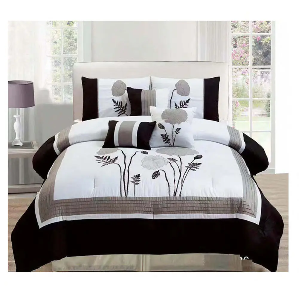 6 Cái Hoặc 8 Cái Chải Sợi Nhỏ Phân Tán Giường In Trong Một Túi Comforter Set Với Trang Bị Tấm Set