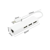 Hub USB Type-C vers USB2.0 Bajeal, adaptateur Ethernet RJ45 3 ports, sortie LAN+USB, pas de prise requise, garantie de 12 mois, emballage en plastique