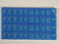Ensemble de Mahjong américain de luxe en acrylique bleu vif, 166 tuiles, motif feuille et plume aquarelle, Joker, nature, jeu de table pour collectionneur