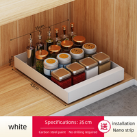 Organisateur de rangement coulissant à un niveau en acier au carbone pour sous-évier, pour assiettes et bols, tiroirs de rangement pour armoire