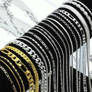 Collares de Joyería Fina Personalizada al por Mayor de Alta Calidad Estilo Italiano en Plata de Ley 925 con Cadena Delgada Tipo Caja, Cuerda, <span class=keywords><strong>Chopin</strong></span> y Fígaro, Regalo Unisex - Product Image 1