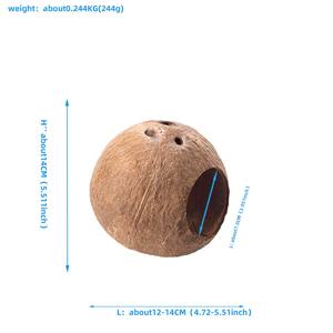 <span class=keywords><strong>Levana</strong></span> Habitat/Nid durable en coque de noix de coco naturelle pour lézards, pour l'escalade et la protection, toutes saisons - Product Image 3