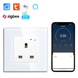 Zigbee tek İngiltere akıllı soket çift akıllı duvar prizleri üçlü elektrik çıkışları Tuya akıllı yaşam Alexa kontrol 13A - Product Image 1