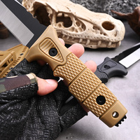 Couteau droit robuste de grande taille pour la survie, la découpe, la préparation du feu, le camping, la chasse, l'extérieur, couteau à lame fixe avec étui en nylon