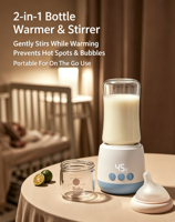 Nouveau design, mélangeur et chauffe-biberon léger pour bébé, 4 réglages de température, batterie au lithium intégrée, rechargeable