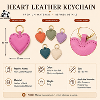 Llavero de Cuero Personalizado con Forma de Corazón, Anillo para Llaves con Logotipo Personalizado, Colgante para Bolso, Regalo Promocional al por Mayor para Mujeres y Niñas