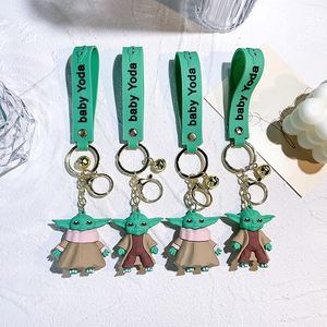 Kid Gift Lovely Cartoon <strong>Baby</strong> <strong>Yoda</strong> Keychain Star 3D Doll War Pendant Key Chain <strong>Backpack</strong> Car Key Ornaments Wrist Strap Keychains - Product Image 1
