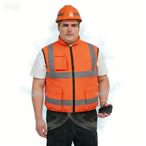 <span class=keywords><strong>Chaleco</strong></span> Reflectante de Alta Visibilidad y Seguridad con Dos Ventiladores de Enfriamiento, <span class=keywords><strong>Chaleco</strong></span> de Trabajo con Aire Acondicionado y Alimentación USB para Construcción - Product Image 1