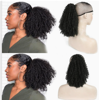 Queue de cheval synthétique ondulée longue noire pré-collée avec cordon de serrage pour femme, application facile, marque Sharopul, durée de vie de 6 mois