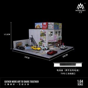 MOREART 1:64 Escena de edificios comerciales en Japón Modelo de estacionamiento Escena Colección de exhibición de vehículos - Product Image 4