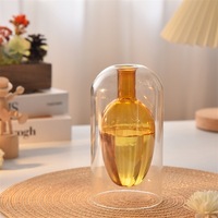 Diffuseur de parfum sans flamme en verre, vase à bâtonnets, forme irrégulière superposée, conteneur d'huile aromatique pour la maison, ornement de table