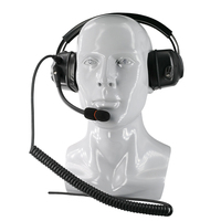 Headset Penerbangan ETMY Dual Mode Peredam Kebisingan Aktif (24dB) Desain On-Ear Hitam PTT IPX-0 Tahan Air Driver Dinamis Keamanan