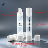 Flacon Airless Double Tête PP, Pompe Pulvérisatrice et Distributeur de Lotion 2-en-1, Emballage Cosmétique Personnalisé