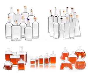 benutzerdefinierte spirituosenflasche hohe qualität fabrikpreis Whiskey Whiskey Vodka Brandy Rum-Flaschen langlebig heißer verkauf Glas-Alkoholdose - Product Image 4