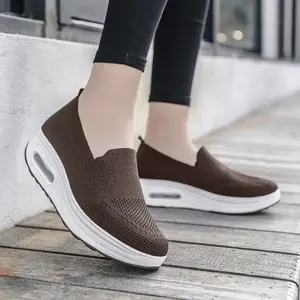 Zapatillas Deportivas Vulcanizadas de Moda para Mujer, Plataforma de Primavera, Color Sólido, Planas, Casuales, Transpirables, con Plataforma, para Caminar - Product Image 2