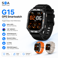 Reloj Inteligente G15 GPS con Logotipo Personalizado, Venta al Por Mayor de Fábrica, Pantalla AMOLED de 1.96 Pulgadas, Llamadas, Resistente al Agua 3ATM, Reloj Inteligente Deportivo para Exteriores