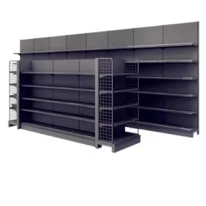 Estante de tienda personalizado estantes de supermercado estantes de metal para tienda minorista góndolas estantes de supermercado artículos de tienda de suministro