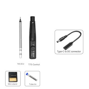 Quicko T75 96W Kit de fer à souder électrique Station de reprise de soudure de réparation portable intelligente avec crayon chauffant et pointes de fer - Product Image 4