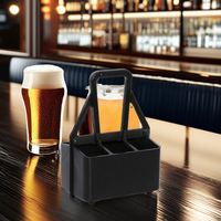 Porte-bouteille de bière en plastique Portable classique poignée porte-boisson pliable pour voyage Restaurant seaux à glace baignoires à boissons