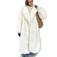 Nouveau manteau de maternité épais en fausse fourrure pour femme, style renard, blanc, allongé et duveteux, style européen-américain, collection automne/hiver