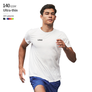 140 GSM Ultra-Thin Knitted Quick Dry Custom Logo <b>100</b>% Cotton Smart Casual Blank Men's Summer Tshirt - Product Image 1