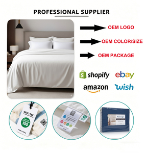 Ensemble de housse de <span class=keywords><strong>couette</strong></span> 4 pièces en <span class=keywords><strong>microfibre</strong></span> brossée personnalisée, couleur unie douce, avec taies d'oreiller pour la maison et l'hôtellerie (vente en gros) - Product Image 3