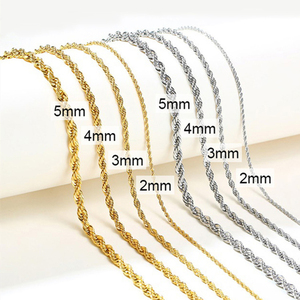 Stainless Steel 18k Gold Plated <b>Rope</b> <b>Chain</b> Necklace Twisted <b>Rope</b> Gold <b>Chain</b> - Product Image 1