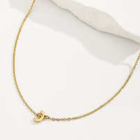 Yiwu Daicy mode chaîne en acier inoxydable lettre arabe collier Simple plaqué or collier initial pour les femmes