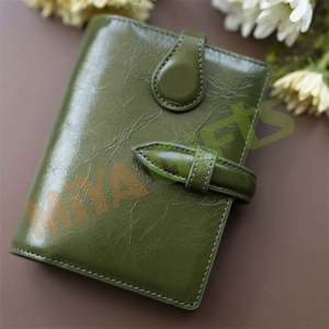 Carpeta de 6 anillas de cuero pu personalizada A7 planificador <span class=keywords><strong>agenda</strong></span> cubierta Salvia suave <span class=keywords><strong>elegante</strong></span> Oliver organizador billetera - Product Image 1