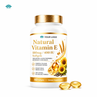 Gélules de Vitamine E Naturelle OEM 180mg 400 UI D-Alpha Tocophérol Antioxydant Soutien Immunitaire et Cellulaire de la Peau Formule Personnalisée