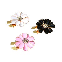 Ensemble de boutons de chemise élégants, boutons à pétales en strass, boutons de manchette, fermoir tortue, fermoir à clip - Placage métallique résistant à l'eau