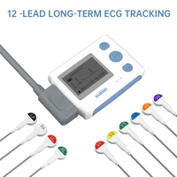Viatom Th12 24 heures moniteur cardiaque Ekg électrodes portables Ecg Machine prix 12 plomb enregistrement 12 canaux Holter moniteur Ecg