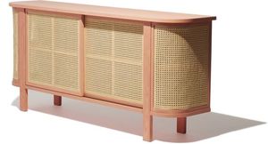Modern Europe Design Kitchen Cabinets New Wood <strong>Wicker</strong> Cupboard <strong>Sideboard</strong> with Cane Dining Furniture - Product Image 2