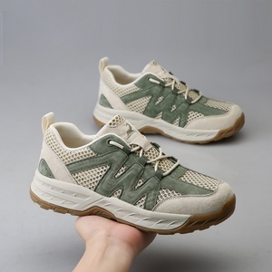 Zapatos de Senderismo Transpirables con Malla, Parte Superior de Cuero Genuino, Suela de Goma Antideslizante, Ligeros, Impermeables, Zapatillas de Trekking para Campismo al Aire Libre - Product Image 4