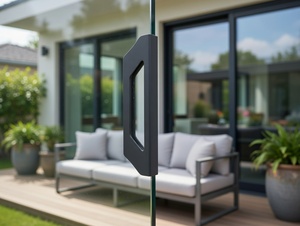 Manija de Puerta Corredera de Aluminio al por Mayor, Color Antracita, 150 mm, para Oficina, Hogar, Mamparas de Vidrio - Product Image 5