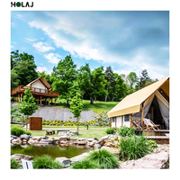 Tente de glamping de luxe à double sommet, imperméable quatre saisons, grande tente en toile pour hôtel-resort, idéale pour projets touristiques