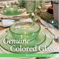 Assiettes en verre à motif gouttelettes vertes vintage - Assiettes à dîner en verre vert faites à la main pour des dîners et des réceptions élégants