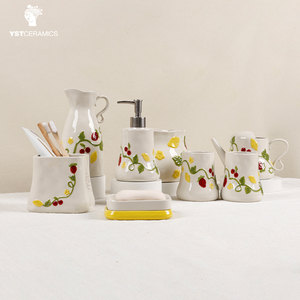 YST Céramique Ensemble d'accessoires de salle de bain écologiques Porte-savon en céramique recyclée pour la décoration intérieure - Product Image 3