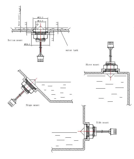 Purificateur d'eau FS-IR02B Rappel de pénurie de liquide Micro Taille Capteur de niveau optique Détection d'eau