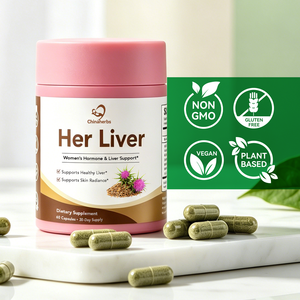 Chinaherbs Suplemento Ingerible para la Desintoxicación del Hígado, para una Piel Radiante, con Cardo Mariano y Glutatión, Cápsulas Veganas, Listo para Amazon FBA, OEM, cGMP - Product Image 1