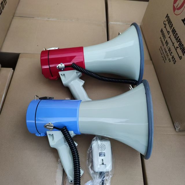 25-50W Megaphone Siren Bullhorn Handy Mini ABS 50W MP3 USB SD Portable Megaphone with 10s Record Rechargeable Battery