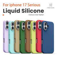 Casing ponsel warna kustom silikon cair lembut fleksibel antijatuh tahan guncangan untuk iPhone 17 air Pro Max