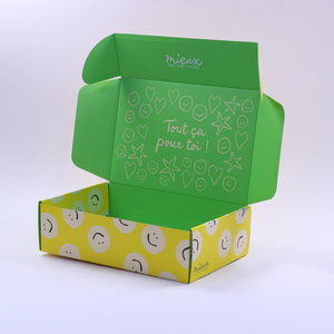 Boîte d'expédition en carton ondulé personnalisée EM, écologique, imprimée en couleur - Product Image 1