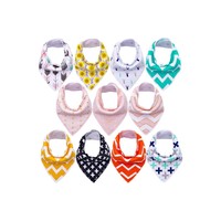 Bavoir d'été pour bébé le plus vendu à l'international, en pur coton, doux pour la peau, respirant, absorbant, anti-régurgitation, design triangulaire