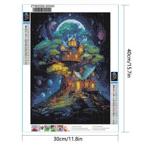 Pittura di paesaggio disegnare kit di pittura a diamante pieno DIY adulti casa sull'<span class=keywords><strong>albero</strong></span> magico diamante pittore parete di casa arte decorazione regalo - Product Image 1
