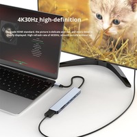 Station d'accueil Type-C 7-en-1 avec USB TF SD HDTV PD Charging et répartiteur USB pour téléphones portables, ordinateurs, ordinateurs portables, tablettes, Hub USB C