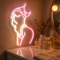 Lampe Murale LED Néon Silhouette Diablese Élégante avec Cornes de Diable pour Bar, Chambre, Fête, Publicité, Décoration Multi-usages
