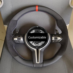 Volante Deportivo Redondo de Cuero con Cubierta de Fibra de Carbono Personalizada para <span class=keywords><strong>BMW</strong></span> <span class=keywords><strong>328i</strong></span> 540i E39 E46 E60 E90 <span class=keywords><strong>F10</strong></span> F15 F22 F16 2008-2019 - Product Image 6